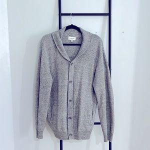 Men Cardigan Buttons Pockets Grey Sweater Cardigan Knit Sweater Like New For him